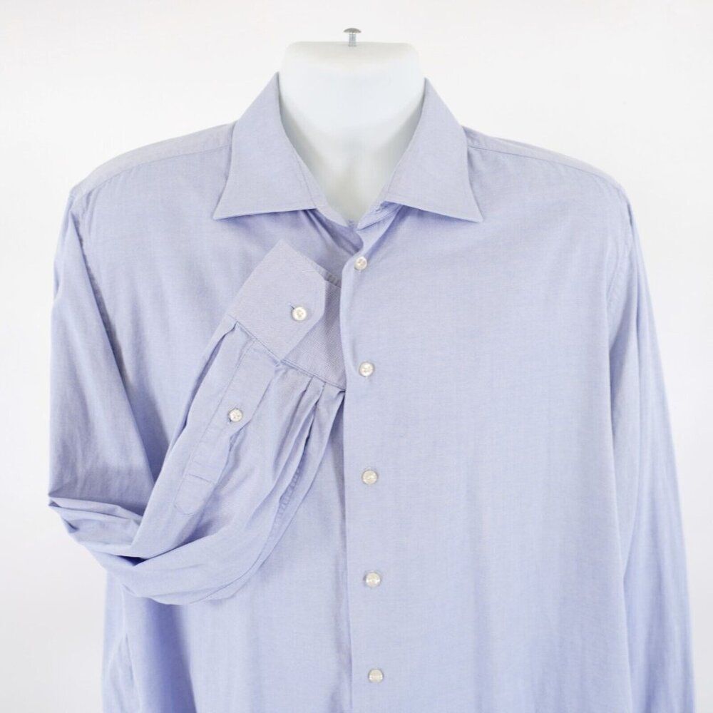 DAMAGED Camicissima Slim Blue 45-18 Collared Dress‎ Shirt